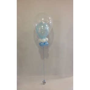 Blue Christening Giraffe Double Bubble with Double Collar 
