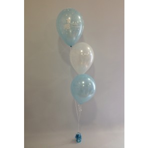Blue Christening Giraffe 3 Latex Staggered Balloon Bouquet