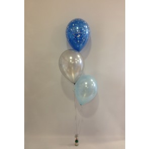 Happy Engagement Sapphire Blue, Silver and Pale Blue 3 Latex Staggered Bouquet