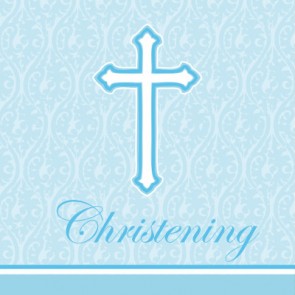 Blue Faith Christening Napkins 