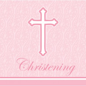 Pink Faith Christening Napkins