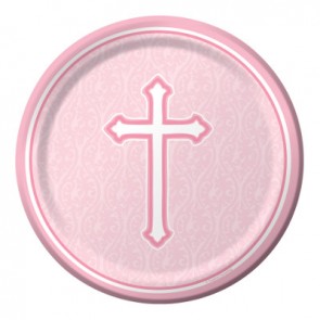 Pink Faith Paper Plates