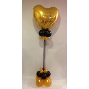 Large Gold and Black Heart Engagment Statement Piece
