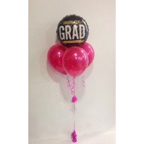 Congrats Grad Hot Pink Balloon Bundle 