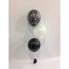 Black and White Engagement 3 Latex Staggered Balloon Bouquet