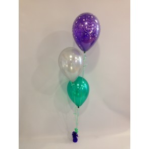 Purple, Silver and Green Engagement 3 Latex Staggered Bouquet