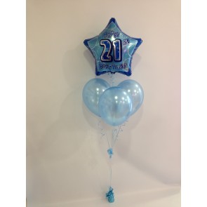 Age 21 Blue Glitz Balloon Bundle 