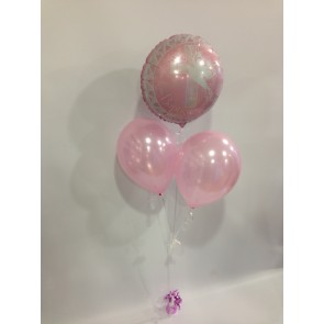Pink Baptism Balloon Bunch