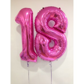 Age 18 Large Hot Pink Number Balloons