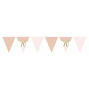 Age 70 Rose Gold and Pale Pink Bunting 