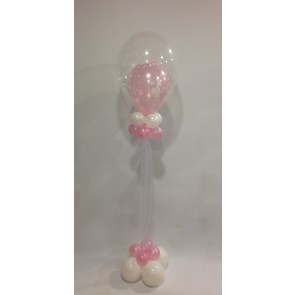 Pink Christening Double Bubble with Double Collar Base 