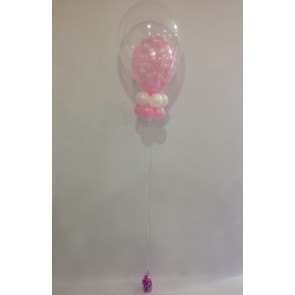 Pink Christening Butterfly Double Bubble with Double Collar
