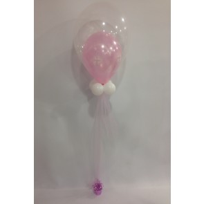 Pink First Holy Communion Double Bubble Balloon