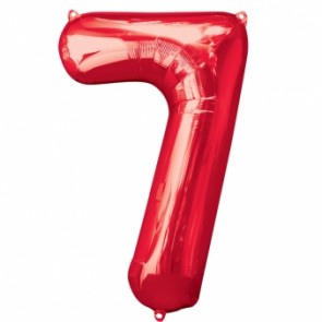 Number 7 Red Super Shape Foil Balloon