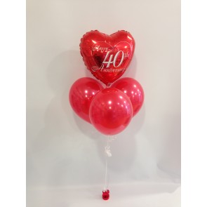 Ruby Anniversary Heart Balloon Bundle 