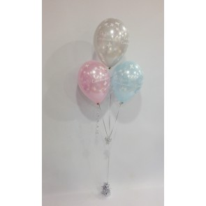 Pink, Blue and Silver Holy Communion 3 Latex Bouquet