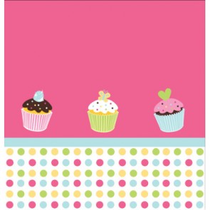 Sweet Treat Cupcakes Plastic Tablecover    