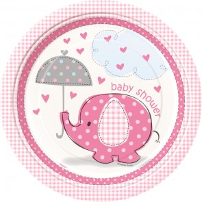 Umbrellaphants Pink Paper Plates